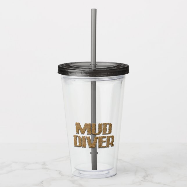 Copo de acrílico cinza Mud Diver (Frente)