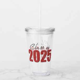 Copo De Acrílico Classe de brilho vermelho de 2025