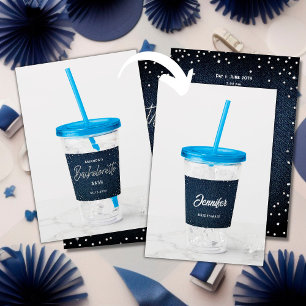 Copo De Acrílico Clássico de Ouros de Denim Personalizado