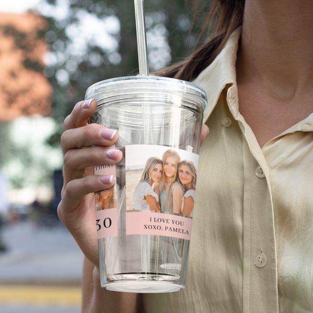 Copo De Acrílico Colagem de Fotos de Amigos | Presente de aniversár (Criador carregado)