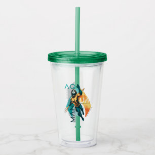 Copo De Acrílico Colagem modernista de Aquaman   Aquaman