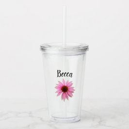 Copo De Acrílico Coneflower Roxo Brilhante Personalizado