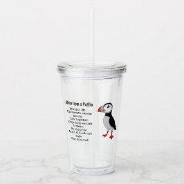 Copo De Acrílico Conselhos de um Puffin Design acrílico Tumbler