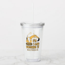 Copo De Acrílico Construção de Bois Amarelos Despejam Caminhão Aniv