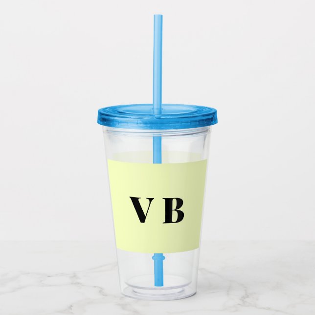 Copo De Acrílico cor personalizada pastel simples mínima sólida per (Frente)