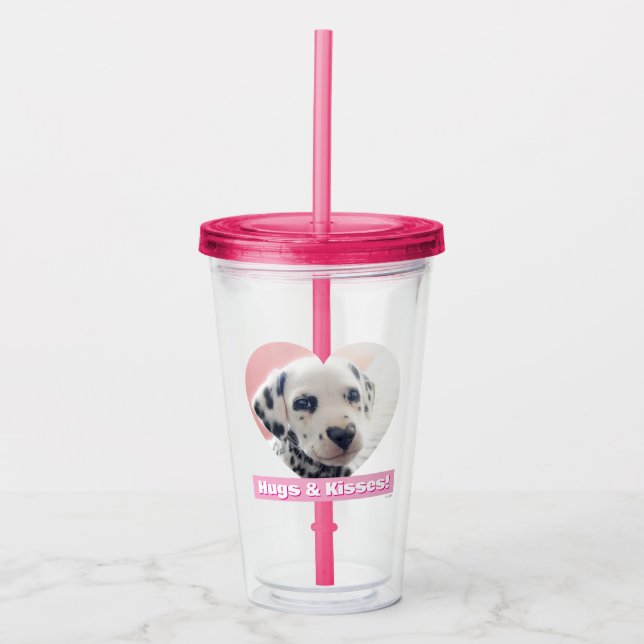 Copo De Acrílico Coração de Dalmata Nariz (Frente)