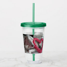 Copo De Acrílico Coração Personalizado da Chuva - Cachorro Weimaran