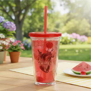 Copo De Acrílico Corações - Tumbler acrílico