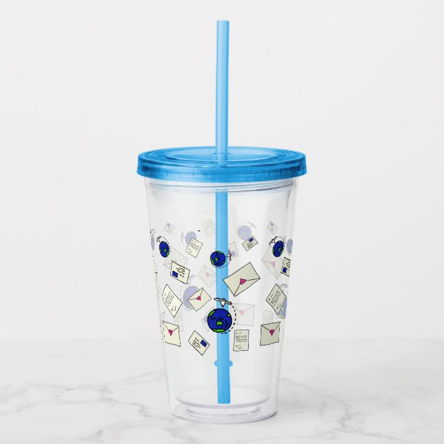 Copo De Acrílico Correio ao Redor do Mundo (Frente)