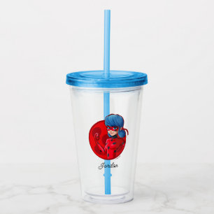 Copo De Acrílico Crachá Vermelho Ladybug