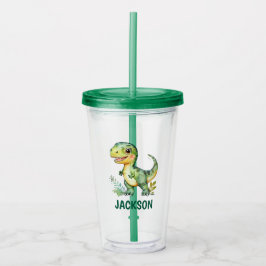 Copo De Acrílico Crianças Cuja Personalização Dinossauro é Tumbler