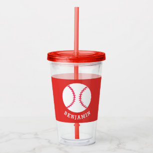 Copo De Acrílico Crianças Esportes Baseball, Atletic, Vermelho Per