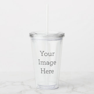 Copo De Acrílico Crie seu próprio Tumbler Limpo 16oz