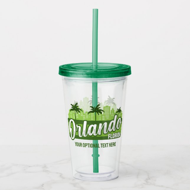 Copo De Acrílico Custom Text Orlando Florida (Frente)