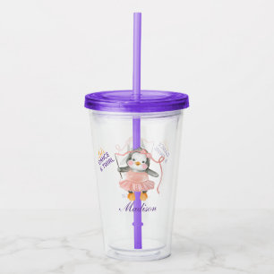 Copo De Acrílico Cute Ballerina Penguin Personaliza Tumbler Acrílic
