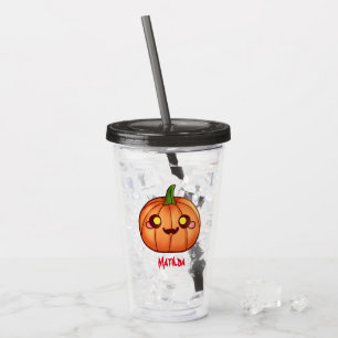 Copo De Acrílico Cute Halloween Jack O Lanterna