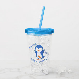 Copo De Acrílico "Dança como um pinguim feliz "