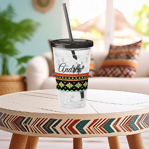 Copo De Acrílico design tribal brilhante personalizado