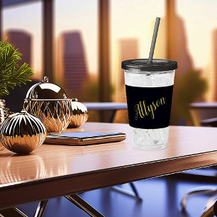 Copo De Acrílico Dourado glamour personalizado