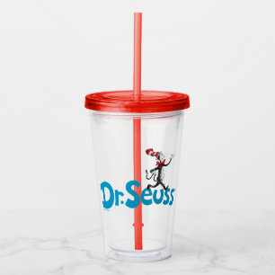 Copo De Acrílico Dr. Seuss   Gato no Chapéu Logotipo Antigo