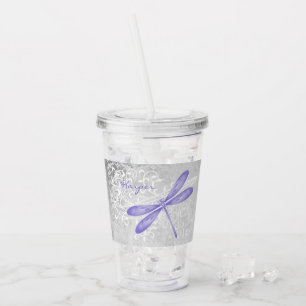 Copo De Acrílico Dragonfly Personalizada Acrílica Púrpura