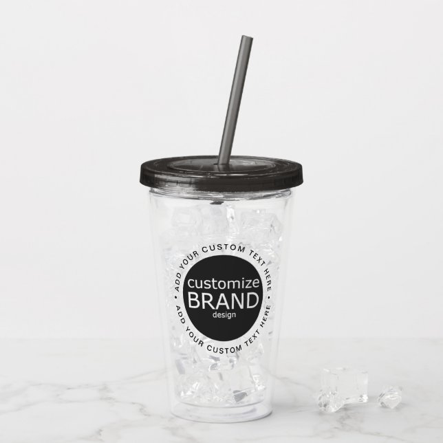 Copo De Acrílico Drinkware do Tumbler do Logotipo Personalizado BPA (Gelo traseiro)