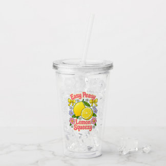 Copo De Acrílico Easy Peasy Lemon Squeezy – Limões e Flores