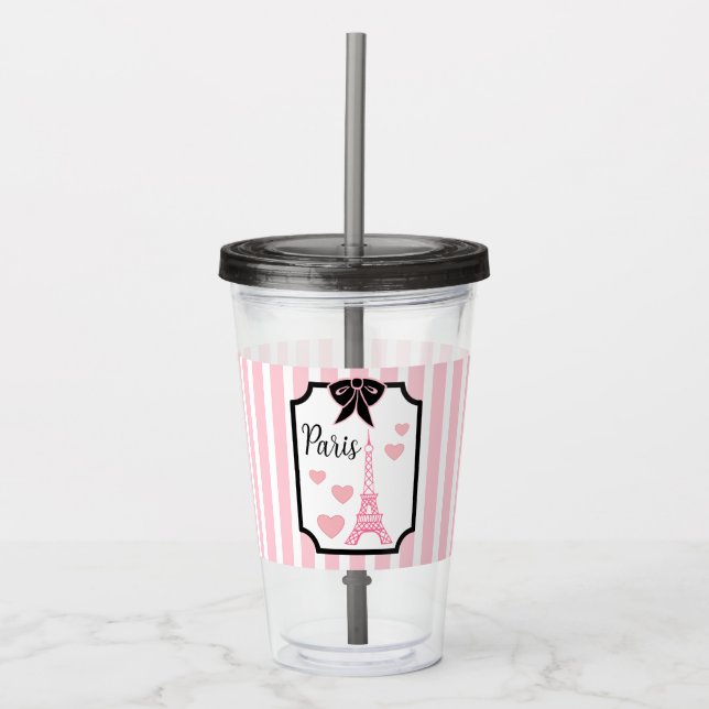 Copo De Acrílico Eiffel Tower Paris Acrylic Tumbler  (Frente)