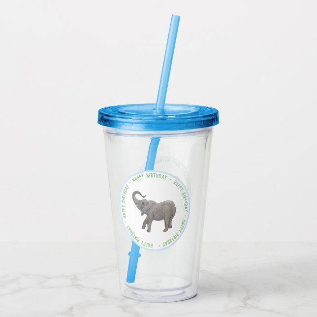 Copo De Acrílico Elefante Bebê (Verso)
