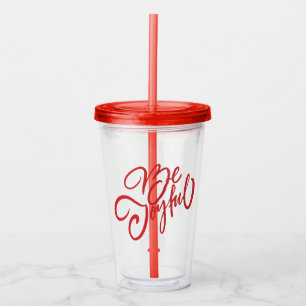 Copo De Acrílico Elegante Seja Joyful Holiday Design