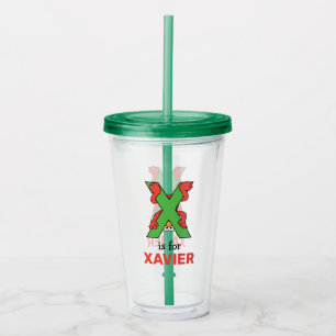 Copo De Acrílico Elmo Alphabet X Verde