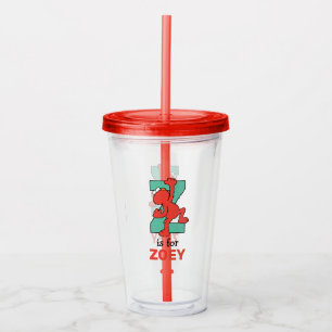 Copo De Acrílico Elmo Alphabet Z Teal