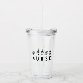 Copo De Acrílico Enfermeiro ASL linguagem gestual