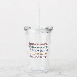 Copo De Acrílico Enfermeiros Futuros Retro Estudante Escolar de Enf