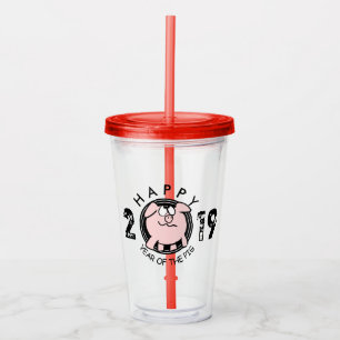 Copo De Acrílico Engraçado 2 Cartoon Pig Year 2019 A Tumbler