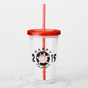Copo De Acrílico Engraçado 6 Cartoon Pig Year 2019 A Tumbler
