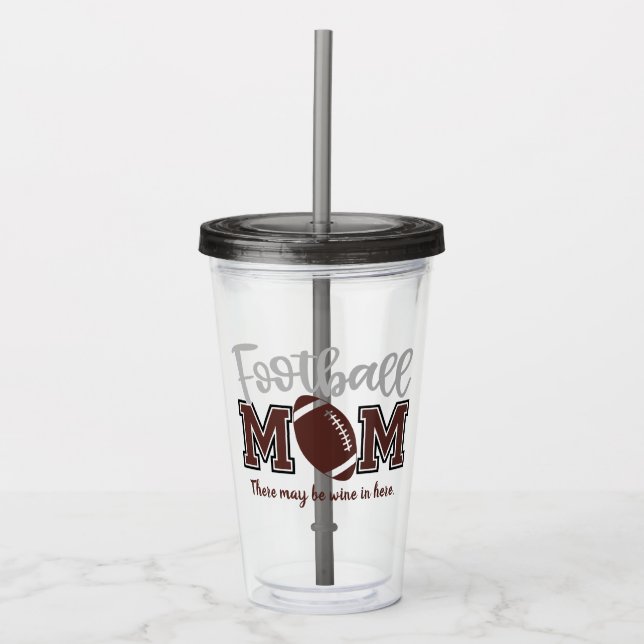 Copo De Acrílico Engraçado Futebol Mamãe Acrylic Tumbler (Frente)