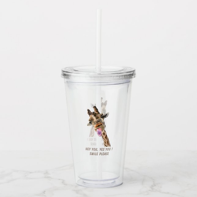 Copo De Acrílico Engraçado Giraffe acrílico Tumbler (Frente)