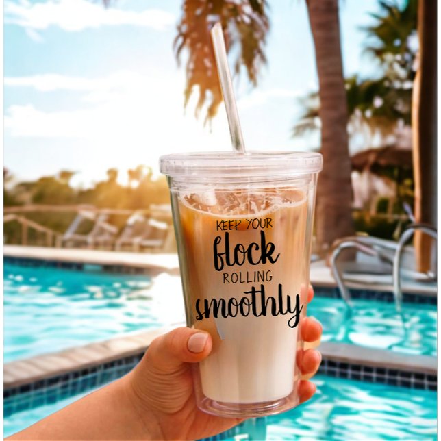 Copo De Acrílico Engraçado Personalizar Texto Frio Fazenda Cota Pre (Modern chicken farm owner funny text acraylic tumbler
)