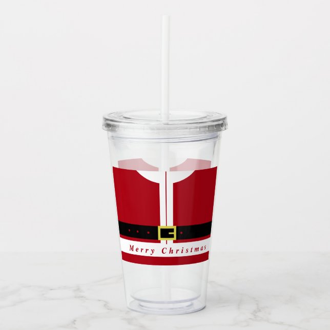 Copo De Acrílico Engraçados Papais noeis de Natal Acrylic Tumbler (Frente)
