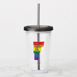 Copo De Acrílico Estado Orgulho gay Vermont