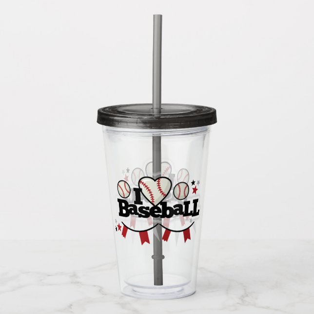Copo De Acrílico Eu Amo Baseball Acrylic Tumbler (Frente)