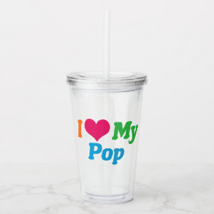 Copo De Acrílico Eu Amo Meu Pop