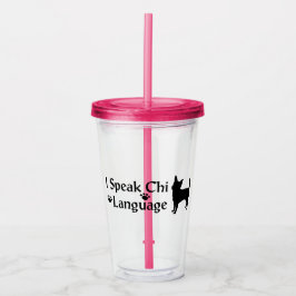 Copo De Acrílico Eu Falo Chi Language Acrylic Tumbler