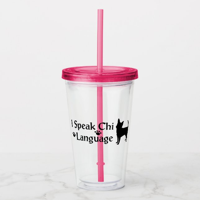 Copo De Acrílico Eu Falo Chi Language Acrylic Tumbler (Frente)