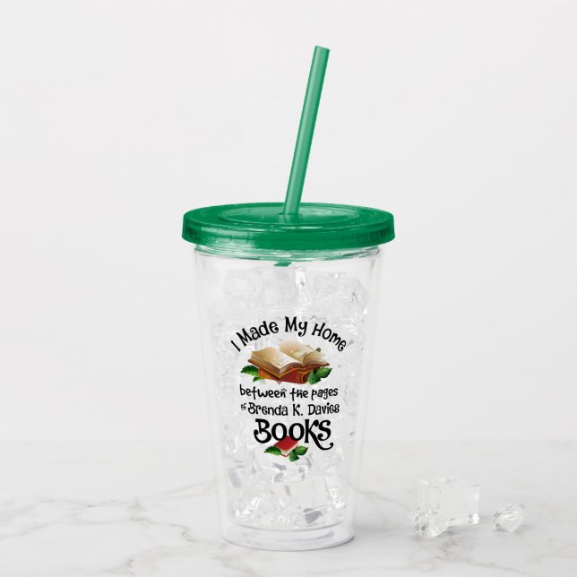 Copo De Acrílico Eu moro entre as páginas de Brenda K Davies Books (Gelo traseiro)