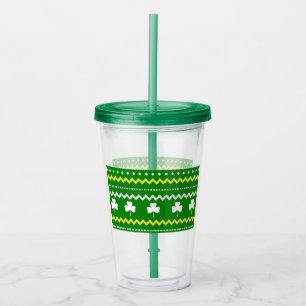 Copo De Acrílico Fair Isle Clover Acrylic Tumbler