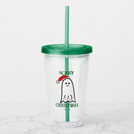 Copo De Acrílico Fantasma com Santa Hat