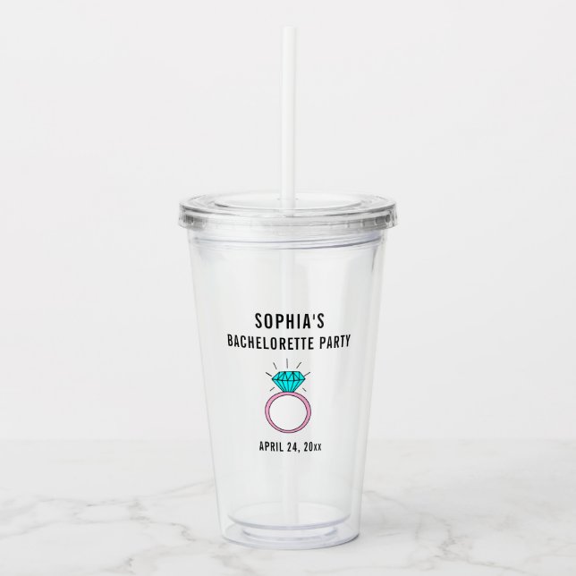 Copo De Acrílico Favor de Casamento de Festa de solteira Bonita (Frente)