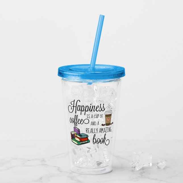 Copo De Acrílico Felicidade é uma taça de café e um livro incrível (Gelo traseiro)